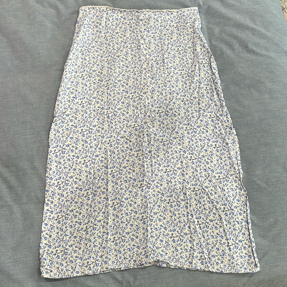 Brandy Melville zip clothes a line skirt with slit